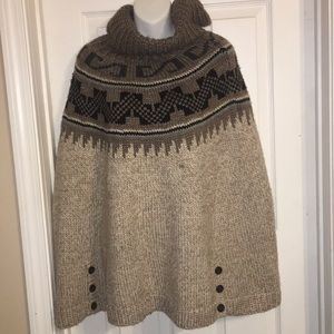 NWT American Eagle Poncho Brown/Beige L/XL